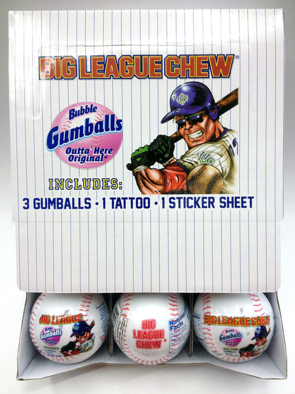 Big League Chew Baseball W/ Gumballs, Stickers & Tattoo » The Tin